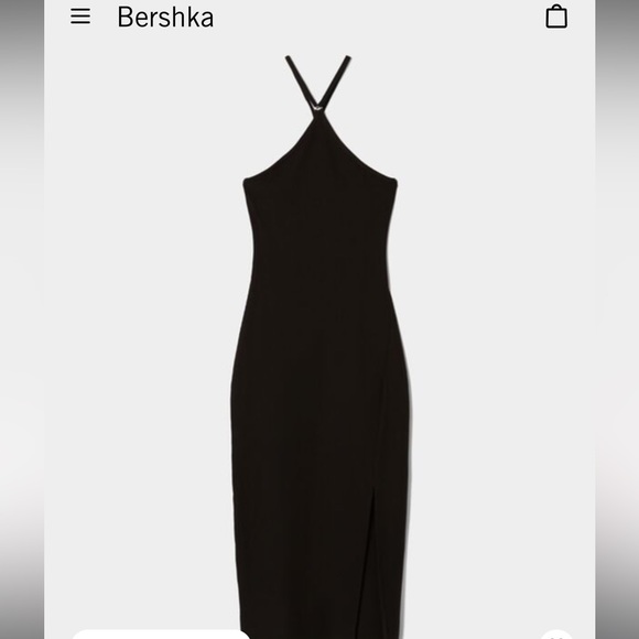 BERSHKA ribbed ring midi dress - Picture 5 of 8
